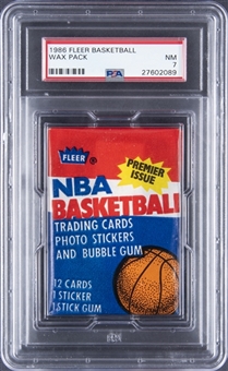 1986-87 Fleer Basketball Wax Pack - PSA NM 7